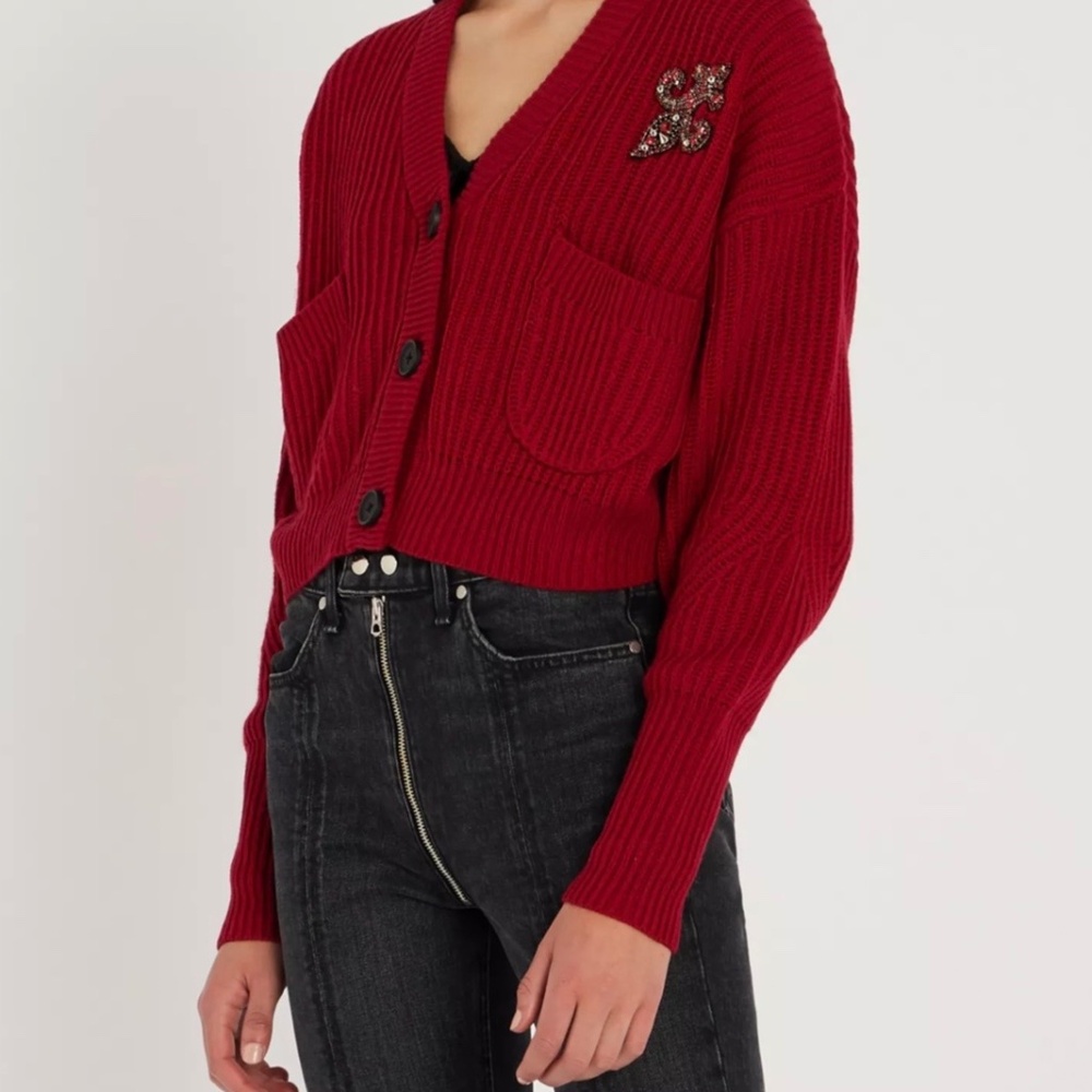 The Kooples Batwing Cropped Cardigan Womens SZ 8